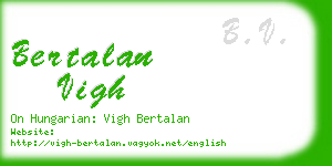 bertalan vigh business card